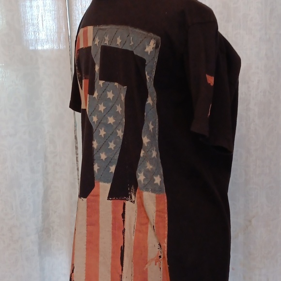 Men's Ring of Fire Shredded Flag Shirt Size Medium - Picture 7 of 11